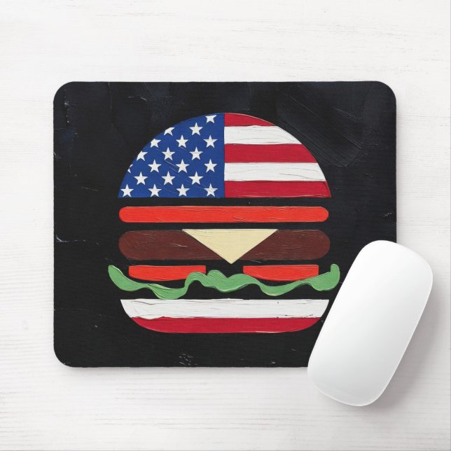 America Burger (Svart målning nr 4) Musmatta (Med mus)