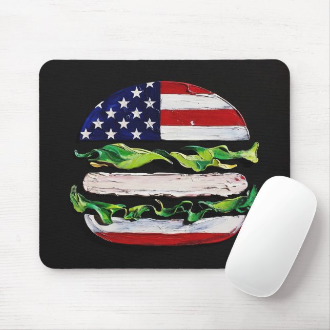 America Burger (Svart Målning Nr 5) Musmatta (Med mus)