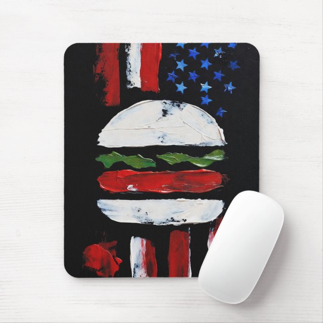 America Burger (Svart målning nr 7) Musmatta (Med mus)