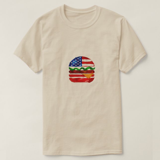 America Burger (Vit målning nr 1) T Shirt (Design framsida)