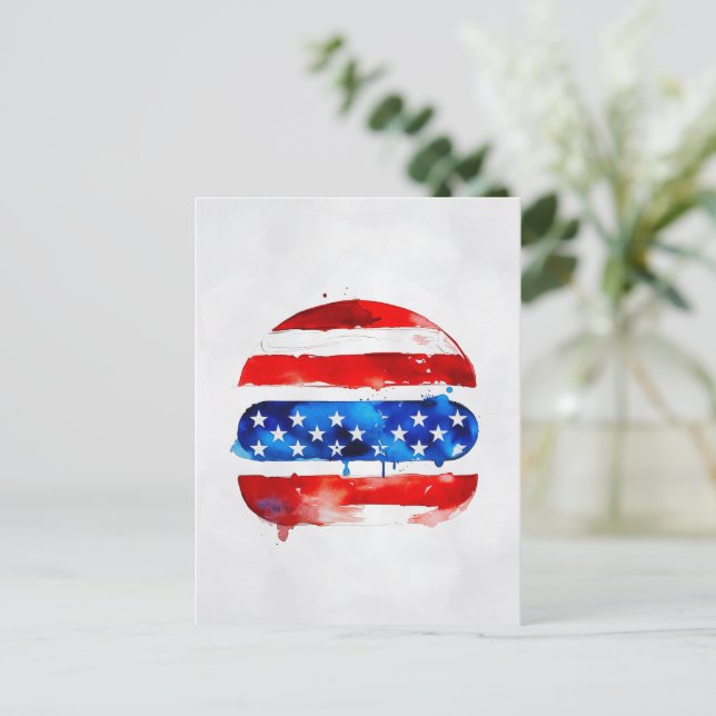 America Burger (Vit målning nr 2) Helg Vykort (Stående Fram)