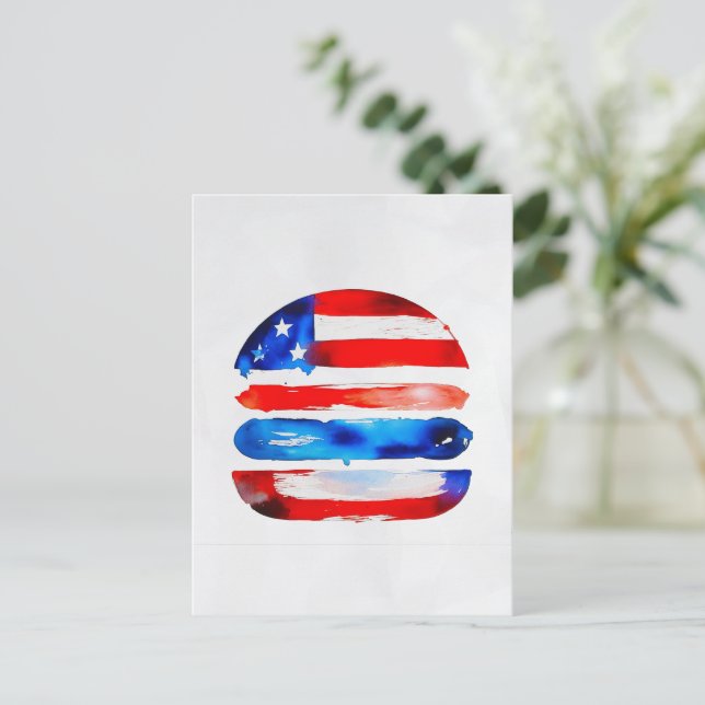America Burger (Vit målning nr 3) Helg Vykort (Stående Fram)