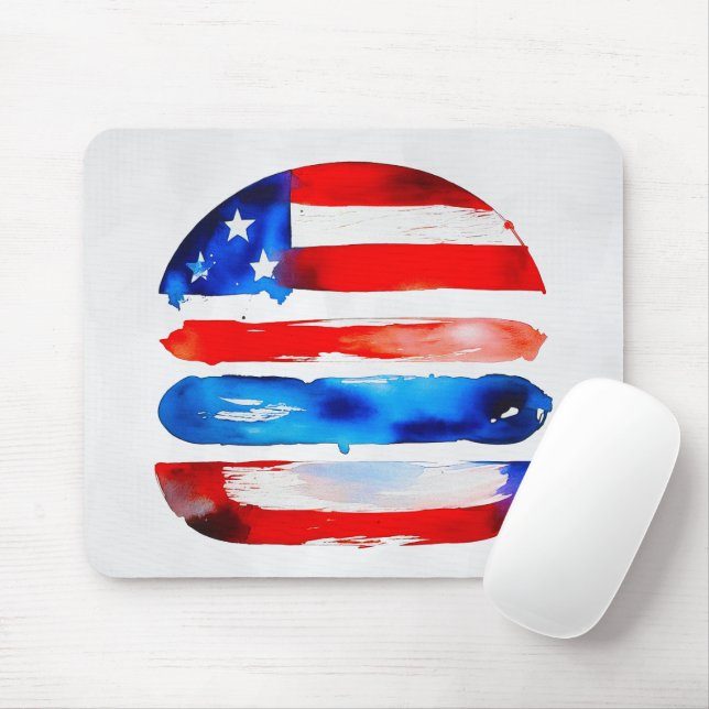 America Burger (Vit målning nr 3) Musmatta (Med mus)