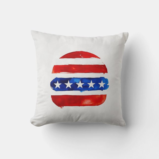 America Burger (Vit målning nr 4) Kudde (Framsida)