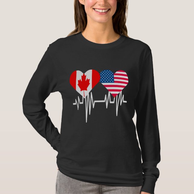 America Canada Par Heart T Shirt (Framsida)