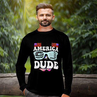 America Chic Stars och stripes Rött vitt blått T Shirt