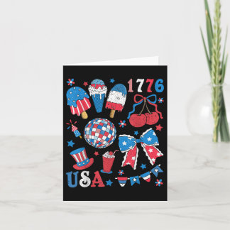 America Coquette Bow Usa Patriotic 4:e juli Kid Kort