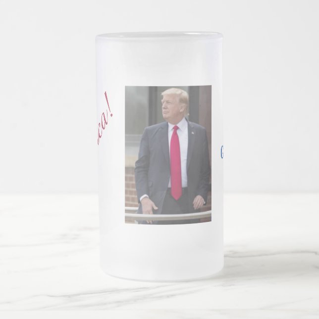 AMERICA DONALD TRUMP INTE GUILTY! 4 GLASKONSTRUKTI FROSTAT ÖLGLAS (Center)