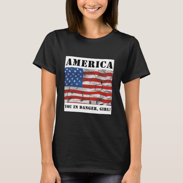 America Du I Fara Tjej T Shirt (Framsida)