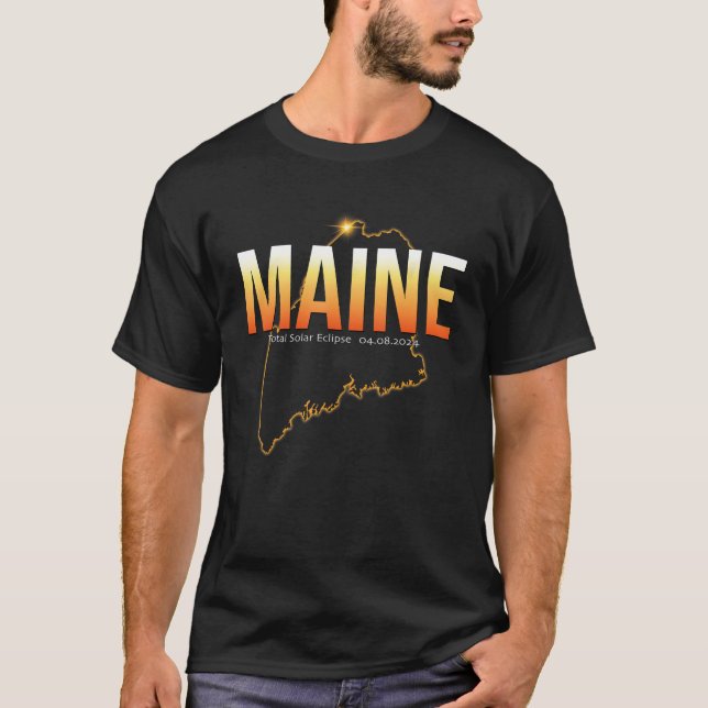 America Eclipse 2024 Shirt Maine USA Total Solar E T Shirt (Framsida)