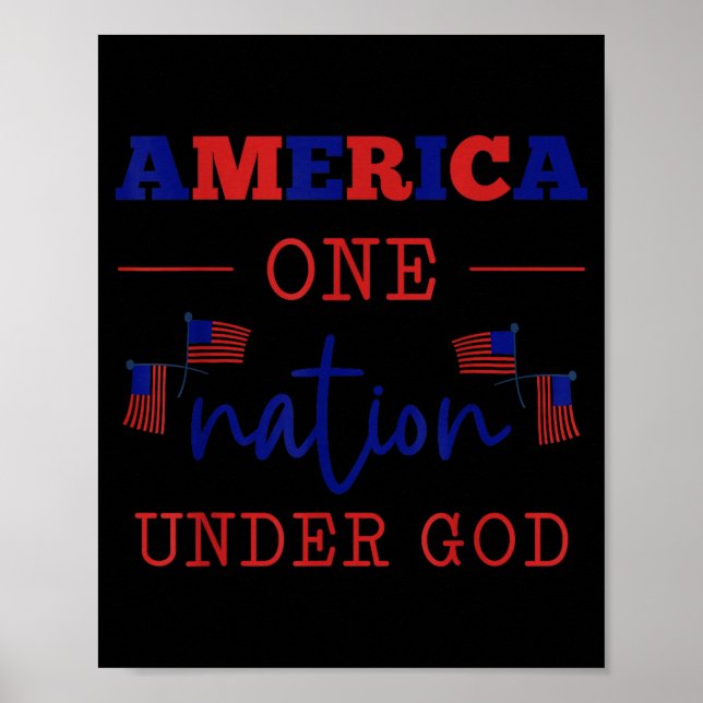America Ett Nation Under Gud Tro Design Poster (Framsidan)