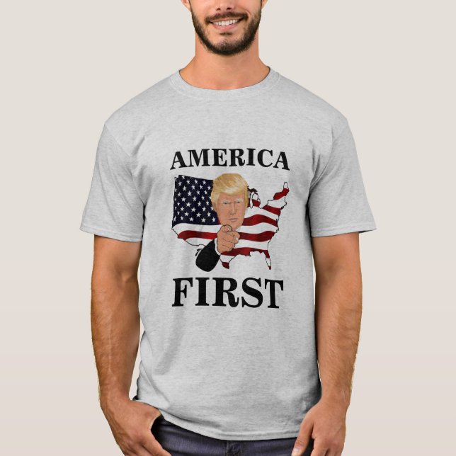 America First: Donald Trump T Shirt (Framsida)