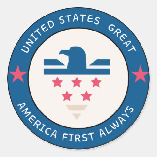 America First logo sticker Runt Klistermärke