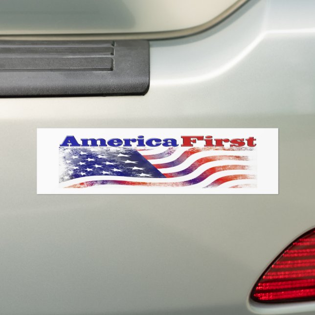 America First stars och stripes Bumper Sticker Bildekal (På Bil)