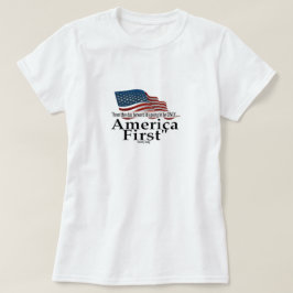 America First Trump-citat Patriotisk Flagga T Shirt