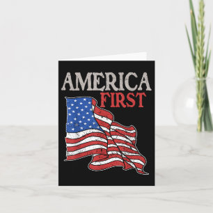 America First Usa Amerikansk Patriotflagga Minnesm Kort