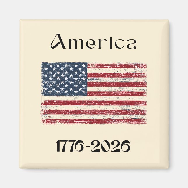 America Flag 1776 to 2026 USA 250th Anniversary  Magnet (Framsidan)