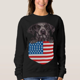 America Flag German Shorthaired Pointer Dog In Poc T Shirt