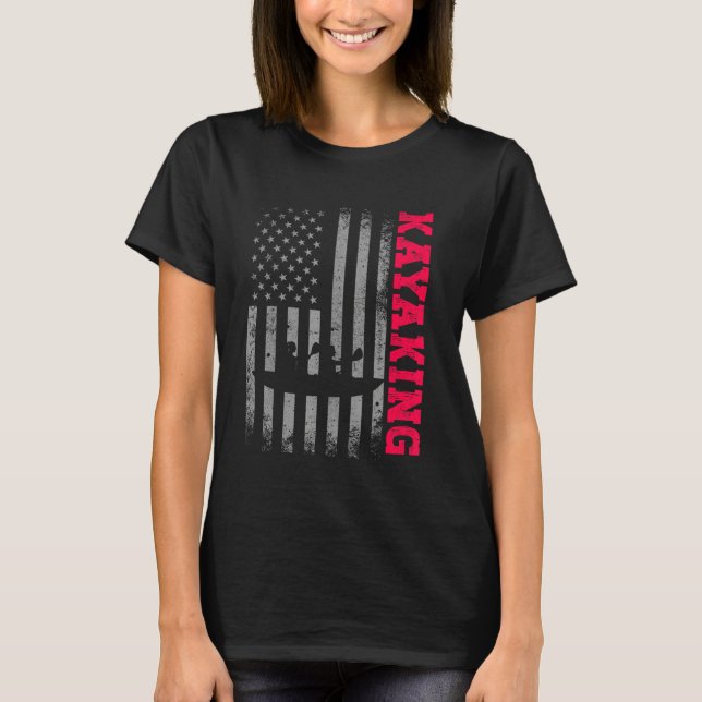 America Flag Kayak   For Men Women T Shirt (Framsida)
