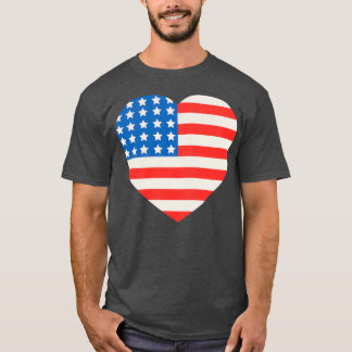 America Flagga Heart 4:e juli T Shirt