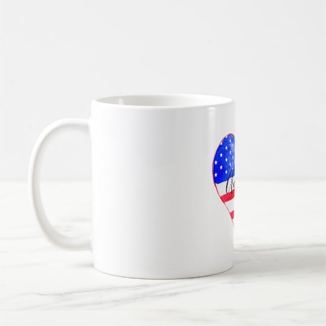 America Flagga Heart Kaffemugg (Vänster)