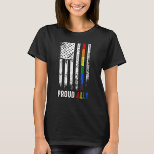 America Flagga Rainbow Proud Ally Lgbtq Lgbt Pride T Shirt