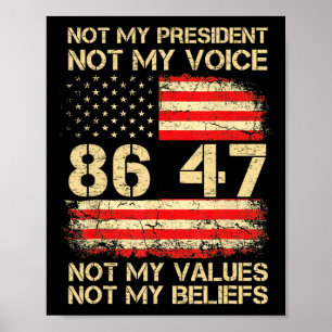 America Flagga Resistent Not My President Anti-tru Poster