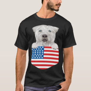 America Flagga Soft Jackat Wheaten Terrier Hund in T Shirt