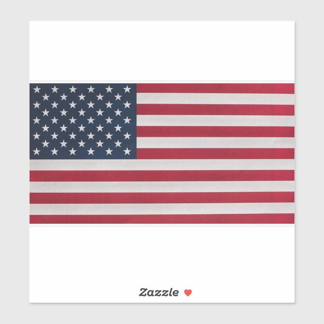 America Flagga Sticker Klistermärken (American flag with 50 white stars on a blue rectangle and 13 red and white stripes, vintage style.)