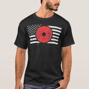 America Flagga Vinyl Record DJ Turntable T Shirt