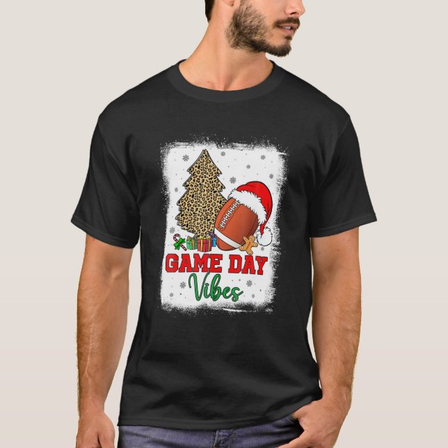America Football Game Day Vibes Leopard Football S T Shirt (Framsida)