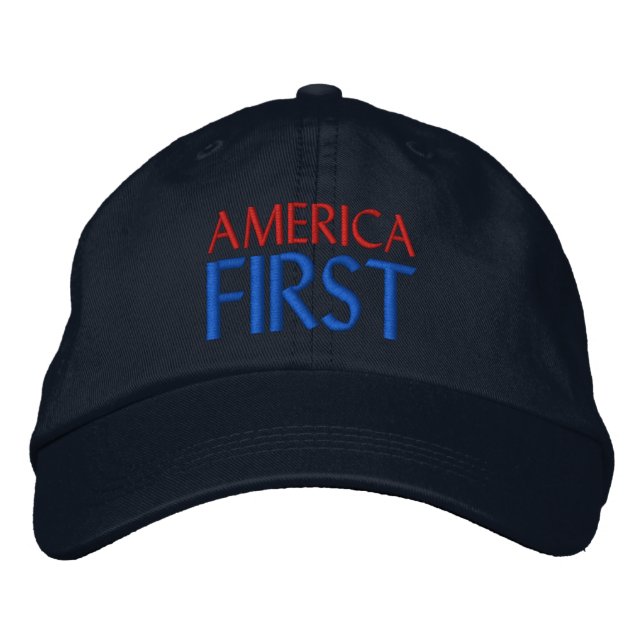 AMERICA FÖRST BRODERAD KEPS (Framsida)