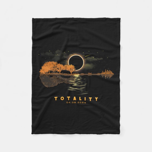 America Guitar Totality 04 08 24 Total Solar Eclip Fleecefilt (Framsidan)