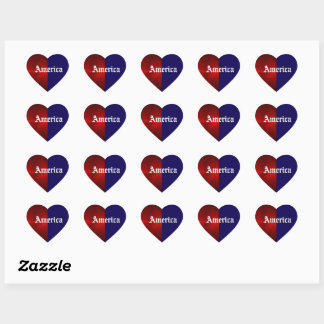 AMERICA HEART STICKERS HJÄRTFORMAT KLISTERMÄRKE