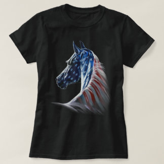 America Horses Patriotic Horse American Flag T Shirt