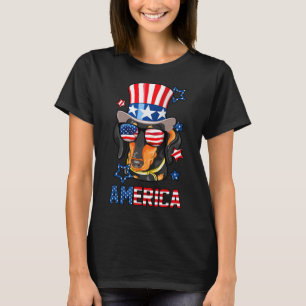 America Hund Doxie 4 juli Tee