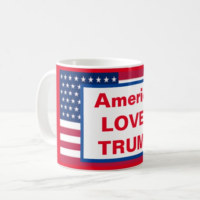America KÄRLEK TRUMP COFFEE MUGG (Framsida vänster)