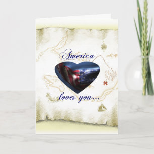 America Kärlek You-Valentine for Soldier Helgkort