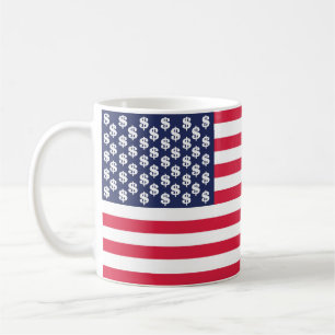 America land dollarsymbol flagga förenade stater u kaffemugg