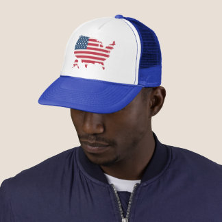America Map USA Flag Patriotic Snapback Hat Keps