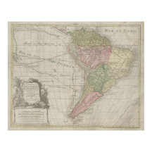 America Meridionalis, Sydamerika Tryck, 1772