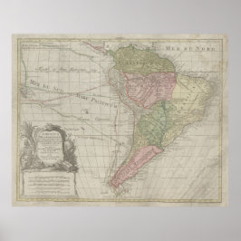America Meridionalis, Sydamerika Tryck, 1772 Poster