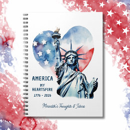 America Mitt Hjärtas Eld Personlig Patriotisk Anteckningsbok
