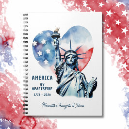 America Mitt Hjärtas Eld Personlig Patriotisk Anteckningsbok