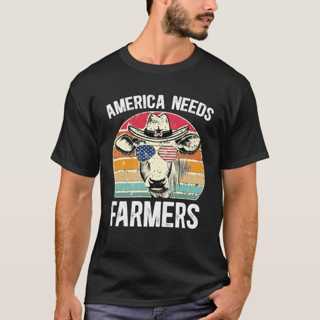 America Needs Farmers Support Country Farming In U T Shirt (Framsida)