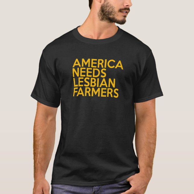 America Needs Lesbian Farmers Premium_5 T Shirt (Framsida)