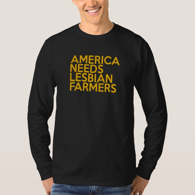 America Needs Lesbian Farmers Premium_5 T Shirt (Framsida)