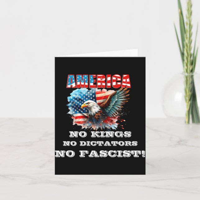 America No Kings No Dictators No Fascist  Kort (Framsida)