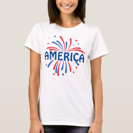 AMERICA Patriotic Fireworks 4 juli T-Shirt