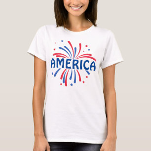 AMERICA Patriotic Fireworks 4 juli T-Shirt